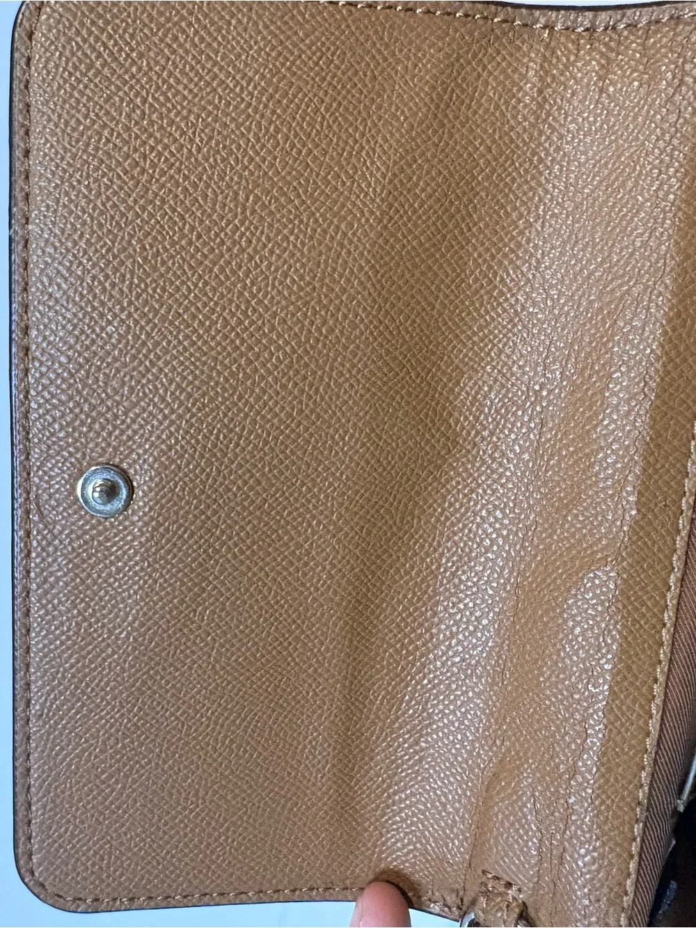 Coach Brown Leather Wristlet Clutch with Silver Logo